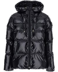 Pinko - 'Eleodoro' Down Jacket With Drawstring Hood And Love Birds Diamond Cut Patch On The Fornt - Lyst