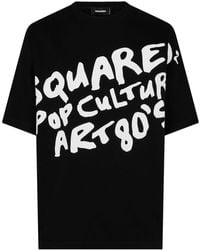 DSquared² - Black Cotton T-shirt - Lyst