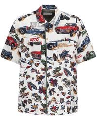 Sacai - Short-Sleeved Shirt With Classic Collar And Tropical Motif - Lyst