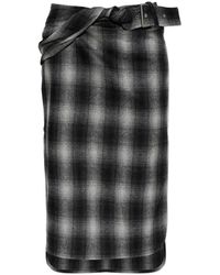 IRO - Nylane Check Belted Midi Skirt - Lyst