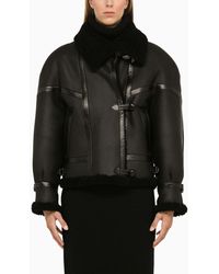 Saint Laurent - Leather And Shearling Jacket - Lyst