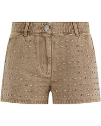 Pinko - Denim Shorts With Studs Cotton - Lyst