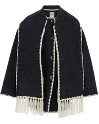 TOTEME - Wool Jacket With Scarf - Lyst