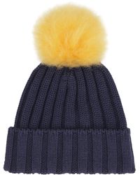 Woolrich - Knitted Wool Hat With Pom-pom - Lyst