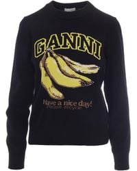 Ganni - Maglione Graphic Banana - Lyst