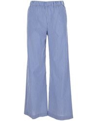 Le Plain - Pants With Wide Leg And All-Over Stripes - Lyst