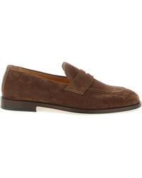 Brunello Cucinelli - Calfskin Slip-On Loafers - Lyst