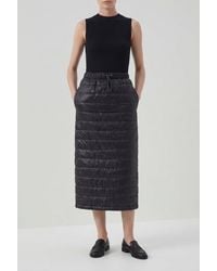 Brunello Cucinelli - Quilted Midi Skirt - Lyst