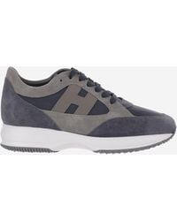 Hogan - Sneakers Interactive Suede-Mesh Suede And Mesh Trainers - Lyst
