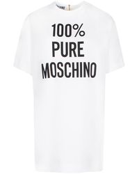 Moschino - Logo Printed T-shirt Mini Dress - Lyst
