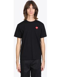 Comme des Garçons - T-Shirt Short Sleeve Knit T-Shirt With Pixel Heart Patch - Lyst