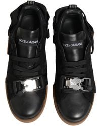 Dolce & Gabbana - Leather Low Trainers Sneakers Shoes Cotton Nylon Viscose Calf - Lyst