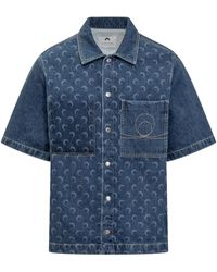 Marine Serre - Denim Workwear Shirt - Lyst