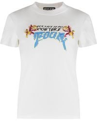 Versace Jeans Couture - Versace Logo Print T-Shirt Cotton T-Shirts & Jerseys - Lyst