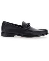 Ferragamo - 'Alain' Loafers With Almond Toe And Gancini On The Front - Lyst