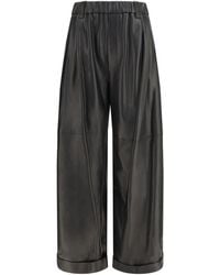 Brunello Cucinelli - Baggy Nappa Leather Pants Trousers - Lyst