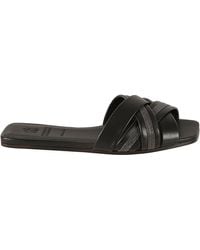 Brunello Cucinelli - Cross-strap Embellished Flat Sandals - Lyst
