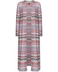 Missoni - All-over Patterned Long-sleeved Cardigan - Lyst
