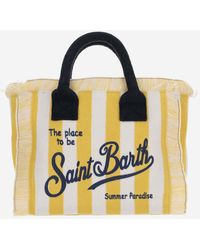 Mc2 Saint Barth - Colette Tote Bag With Striped Pattern And Logo - Lyst