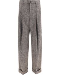 Dolce & Gabbana - Alpaca Blend Prince Of Wales Pants Trousers - Lyst