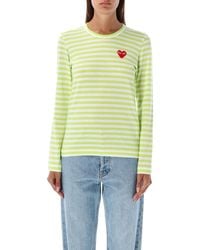 COMME DES GARÇONS PLAY - Striped Heart Long-Sleeved T-Shirt - Lyst