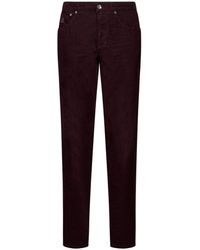 Brunello Cucinelli - Logo Embroidered Cropped Corduroy Pants - Lyst