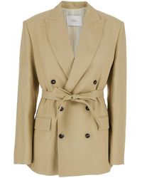 Tela - Double-Breasted Jacket With Peak Revers - Lyst