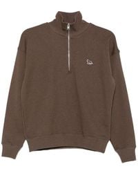 Maison Kitsuné - Quarter-Zip Cotton Sweatshirt Organic Sweater - Lyst