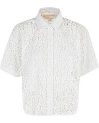 MICHAEL Michael Kors - Lace Crop Shirt - Lyst