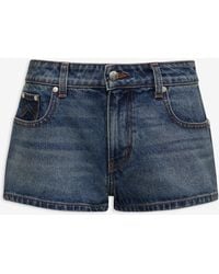 Rhude - Low-Waist Denim Short Dark - Lyst