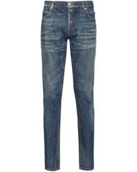 Balmain - Stonewash Slim Jeans - Lyst