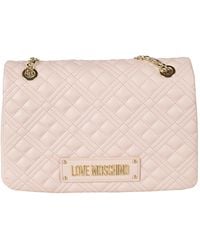 Love Moschino - Logo Embossed Quilted Chain Shoulder Bag - Lyst