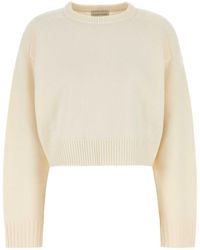 Loulou de Saison - Ivory Wool Blend Oversize Bruzzi Sweater - Lyst