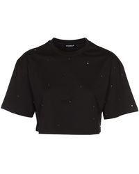 Dondup - Embellished Crop T-Shirt - Lyst