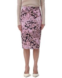 Pinko - High-waist Floral-printed Midi Skirt - Lyst