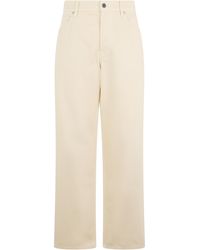 Stone Island - Stone Island Wide-Leg Cotton Trousers - Lyst