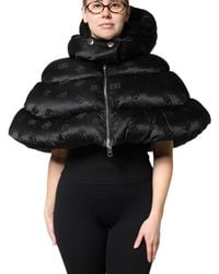 Dolce & Gabbana - Padded Puffer Hooded Full Zip Cropped Jacket - Lyst
