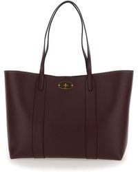 Mulberry - 'Bayswater Small' Bordeaux Tote Bag With Postman's Lock Closure - Lyst