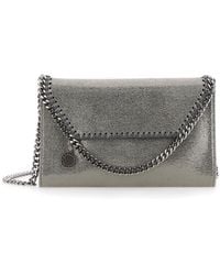 Stella McCartney - 'Falabella' Metallic Crossbody Bag With Chain-Link Shoulder Strap And Metallic Effect - Lyst