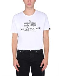 Alpha Industries - T-Shirt With Embroidered Logo - Lyst
