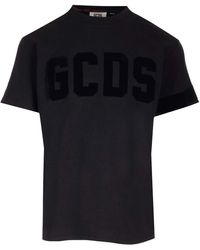 Gcds - Black Velvet Logo T-shirt - Lyst