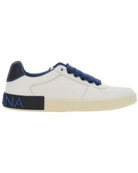 Dolce & Gabbana - Sneaker Portofino Custom With Contrast Heel And Leather Lettering Logo For - Lyst