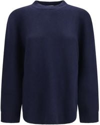 Prada - Crewneck Sweater With Suede Elbow Patches Fleece Wool Ovis Aries Sweatshirts - Lyst