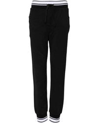 Dolce & Gabbana - Black Cotton Mid Waist Jogger Pants - Lyst