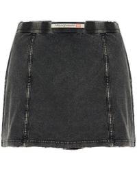 DIESEL - O-Aleggra-Mini Denim-Effect Skirt - Lyst