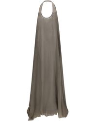 Rick Owens - Gray Silk Casual Dress - Lyst