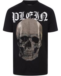 Philipp Plein - T-Shirt With Crystals Skull - Lyst