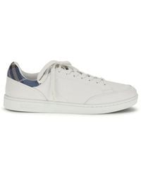 Burberry - White Calf Leather Bos Taurus Low Top Sneakers - Lyst