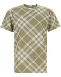 Burberry - Printed Stretch Cotton Blend T-Shirt - Lyst