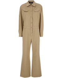 FEDERICA TOSI - Jumpsuit With Patch Pockets On The Chest And Belt Loops On The Waist - Lyst